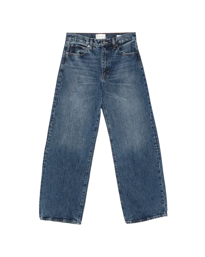 Frame Denim The Bow Faded-effect Wide-leg Jeans Blue