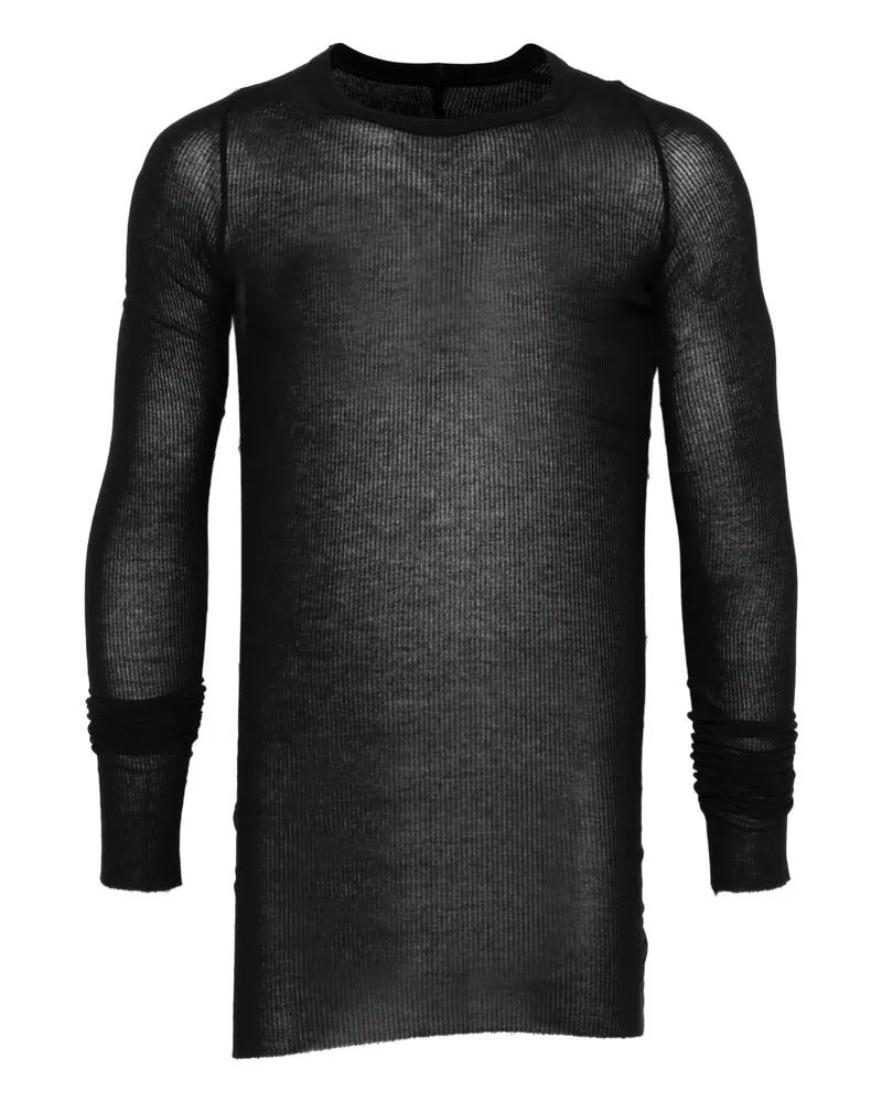 Rick Owens Long-sleeved Stripped T-shirt Black
