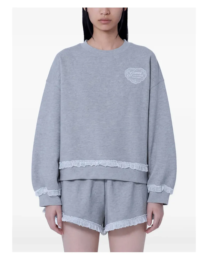 Ganni Sweatshirt In Grey Isoli Grey