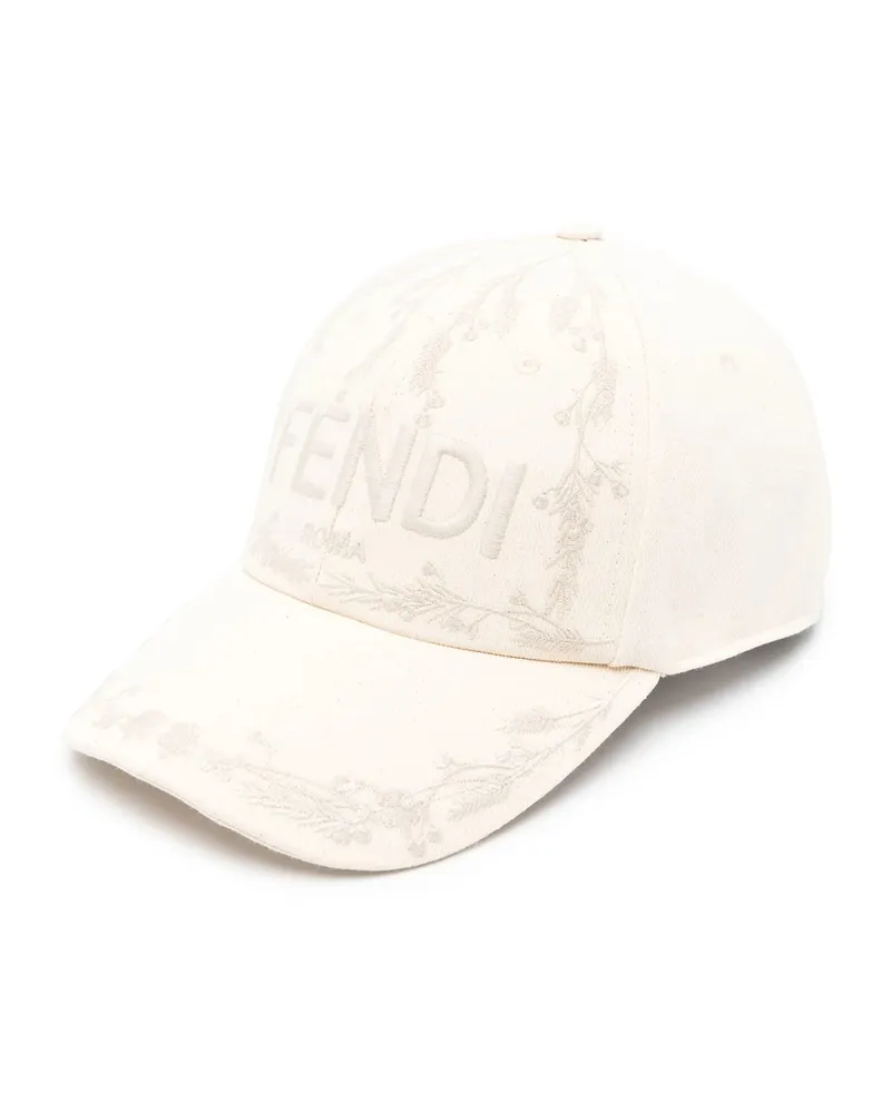 Fendi Logo-embroidered Baseball Cap Neutrals