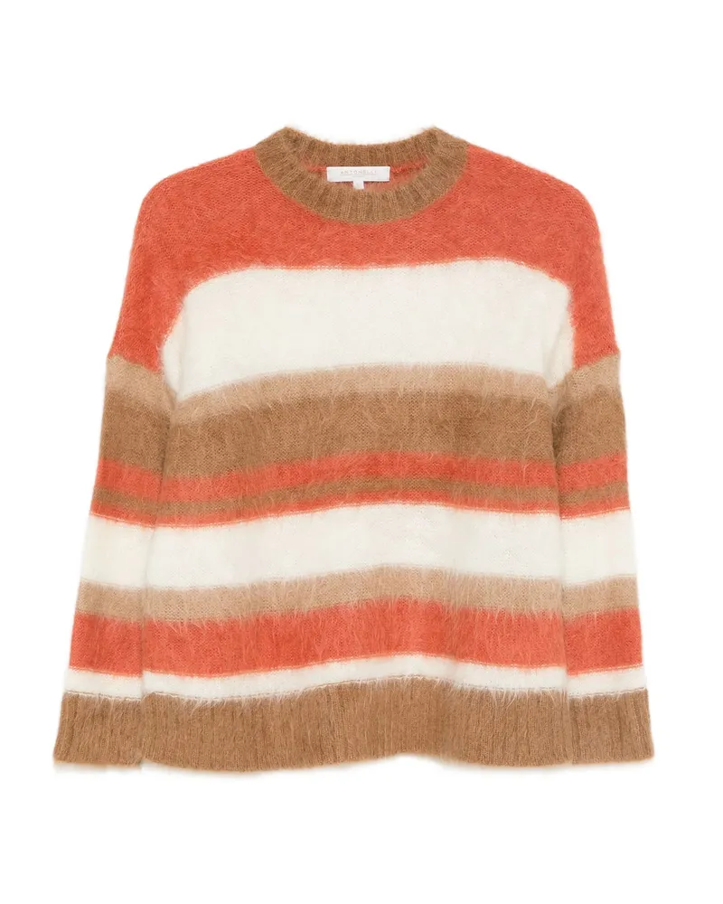 Antonelli Firenze Striped Sweater White