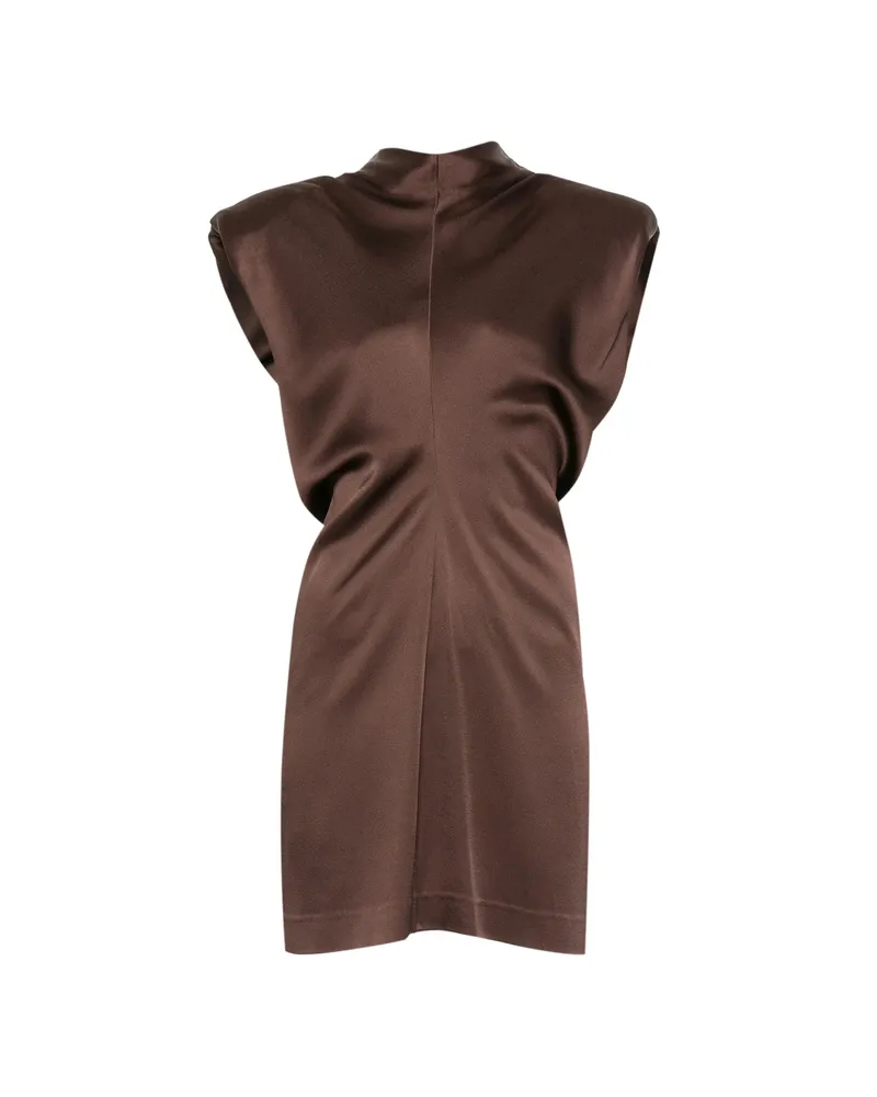 Federica Tosi Sleeveless Mini Dress Brown