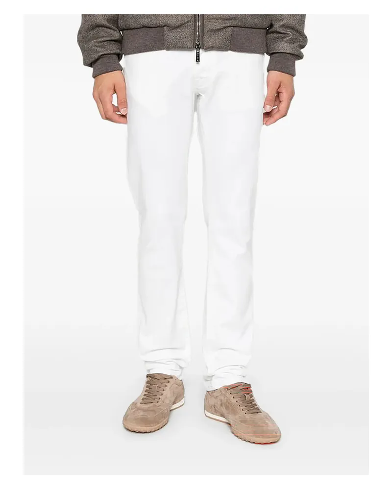 Jacob Cohën Logo-patch Straight-leg Jeans White