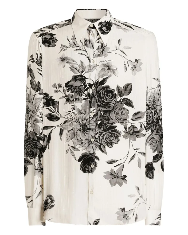 Dolce & Gabbana Floral-print Shirt White