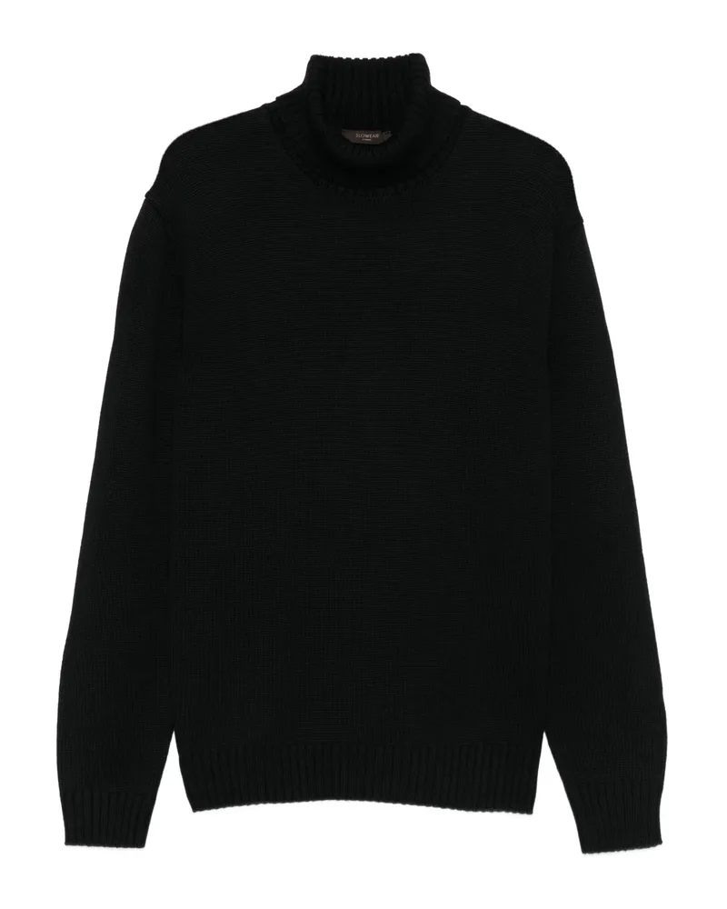 Zanone Turtleneck Wool Sweater Black