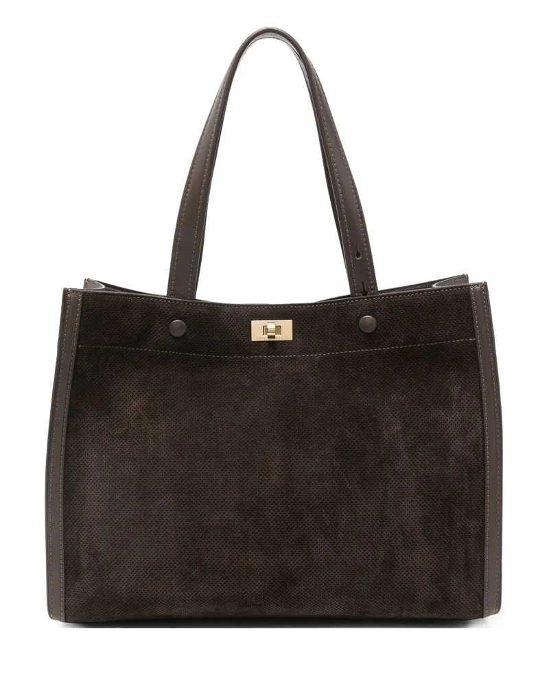 Anya Hindmarch Mortimer Panelled Tote Bag Brown