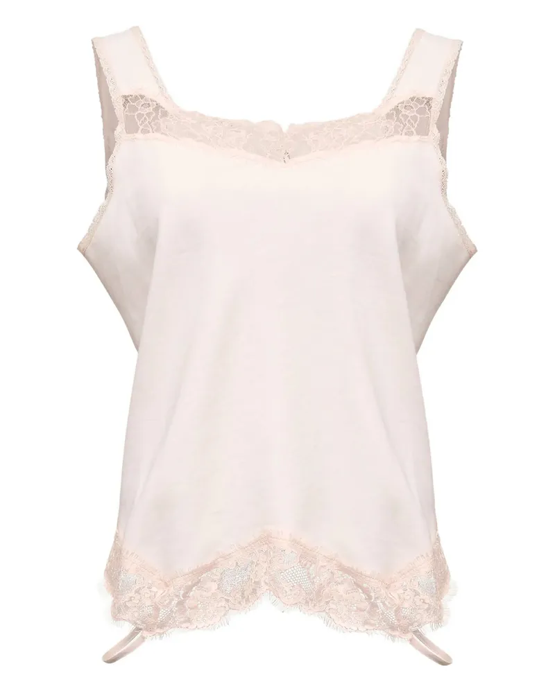 Maison Margiela Lace Trim Top Pink