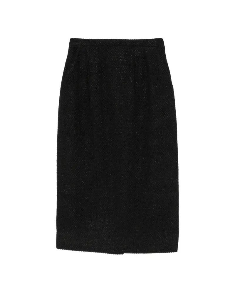 Dolce & Gabbana Bouclé-knit Pencil Midi Skirt Black