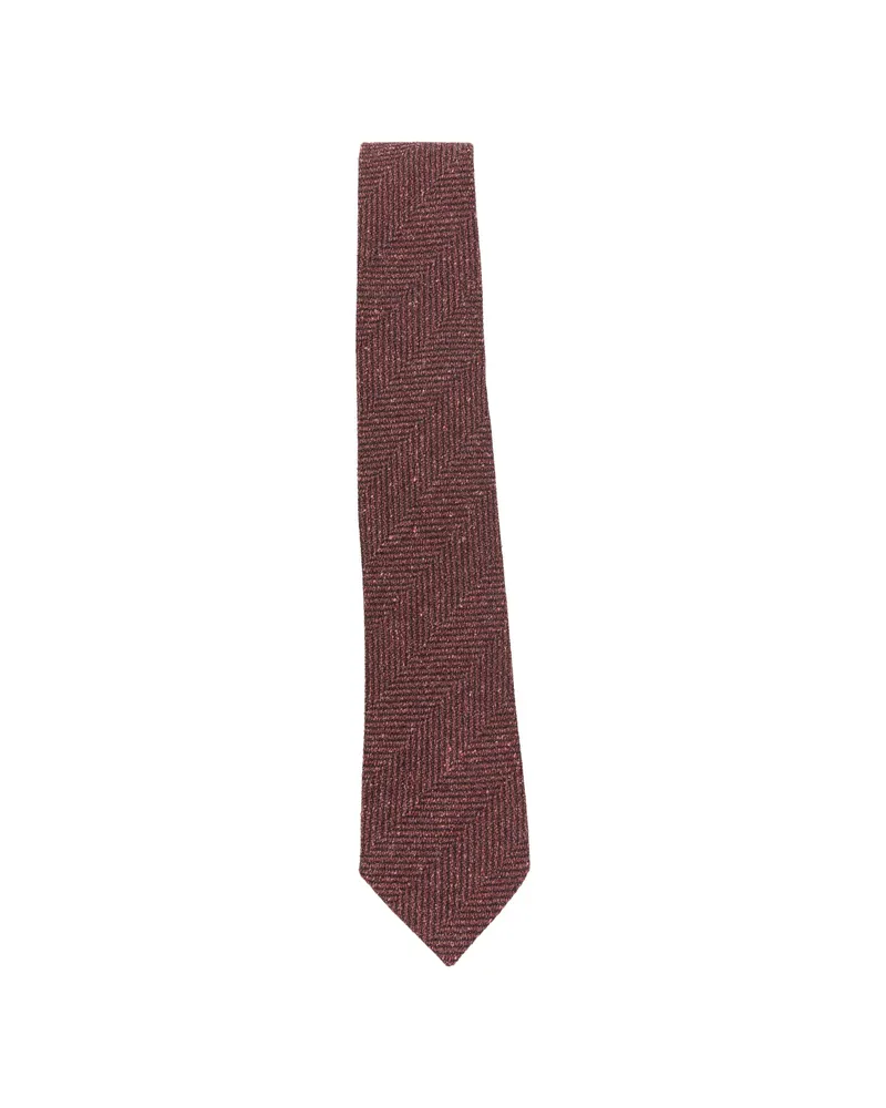 Tagliatore Herringbone-pattern Tie Red