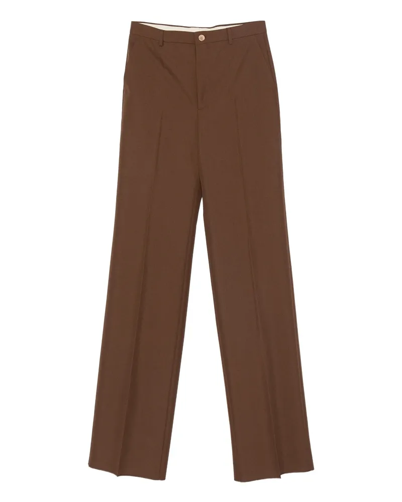 Gucci Pressed-crease Trousers Brown