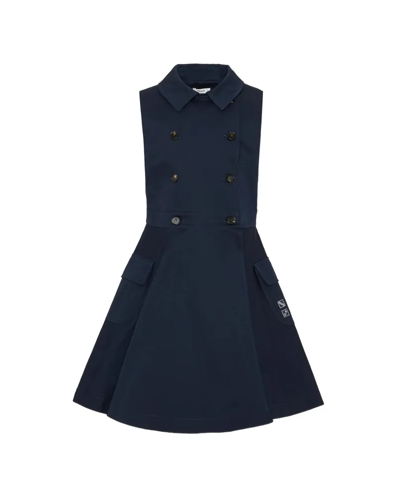 Fendi Double-breasted Sleeveless Dress Blue