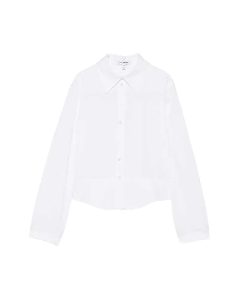 Alaïa Fitted Peplum Shirt White