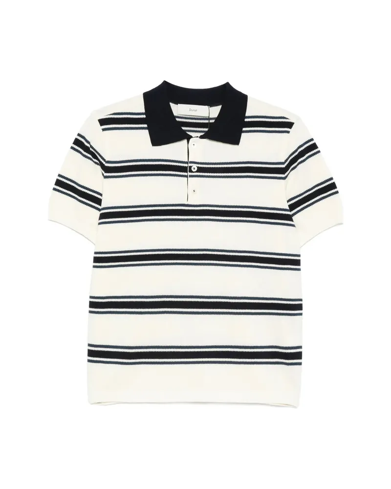 Dunst Striped Short-sleeve Polo Shirt Neutrals