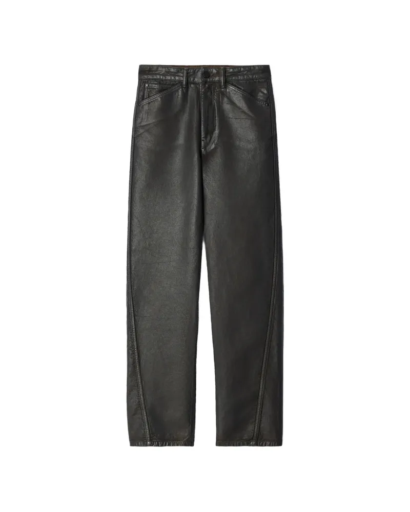 Christophe Lemaire Flared Five-pocket Pants In Heavy Garment-dyed Broken Twill Black
