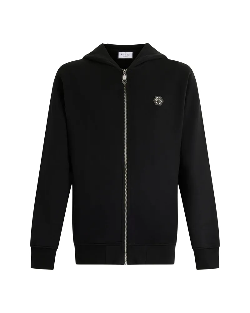 Philipp Plein Zip Basic Hoodie Black