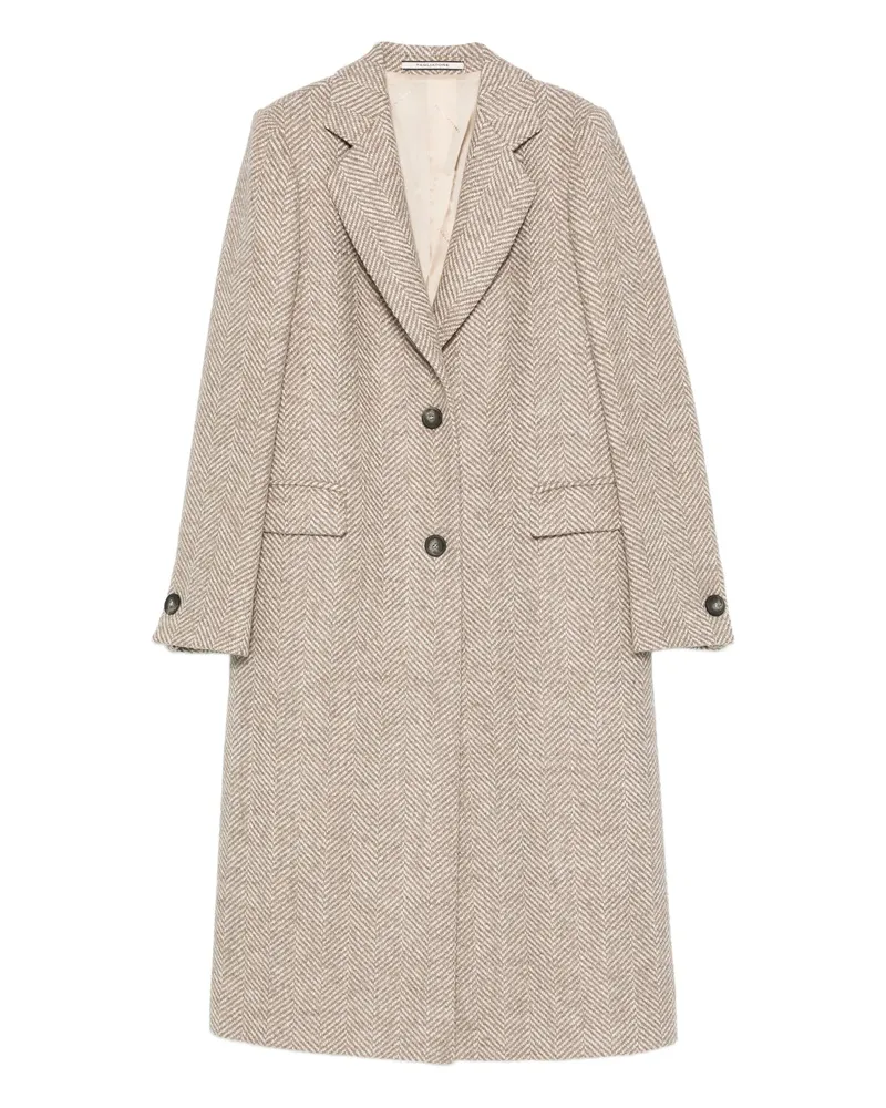 Tagliatore Herringbone Coat Neutrals