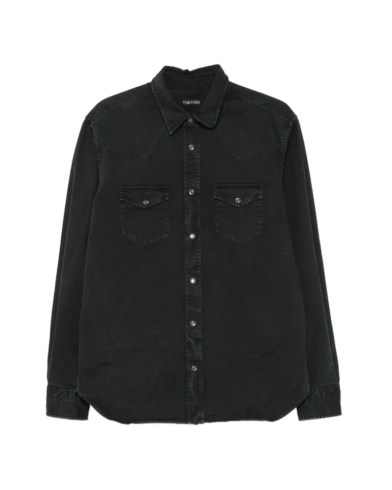 Tom Ford Long-sleeve Denim Shirt Black