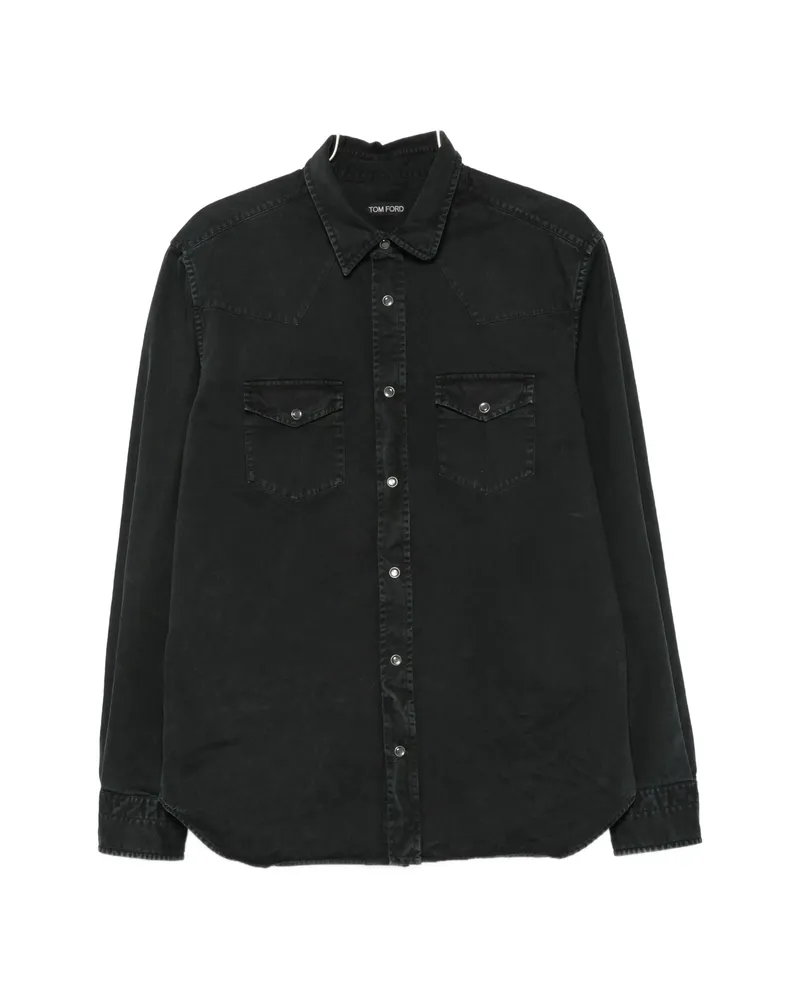 Tom Ford Long-sleeve Denim Shirt Black