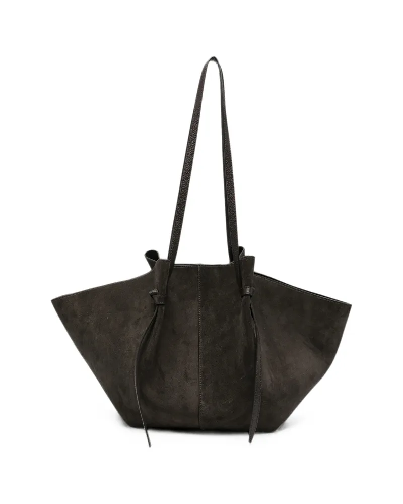 YUZEFI Large Mochi Suede Shoulder Bag Brown