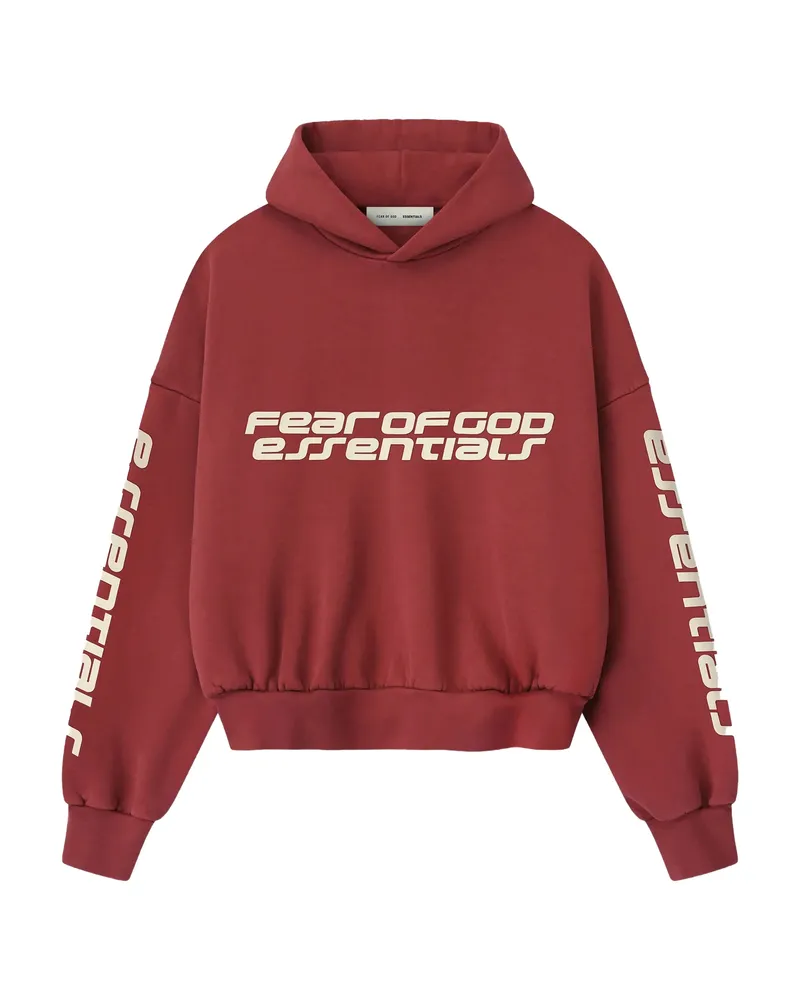 Fear of God Logo Hoodie Red