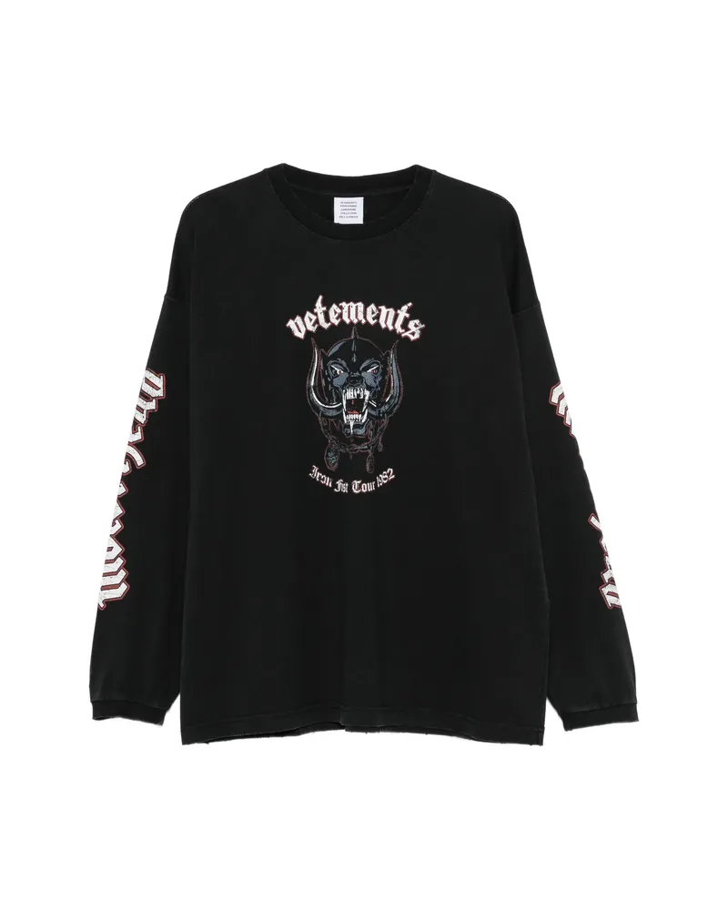 VETEMENTS Graphic-print Long-sleeve T-shirt Black