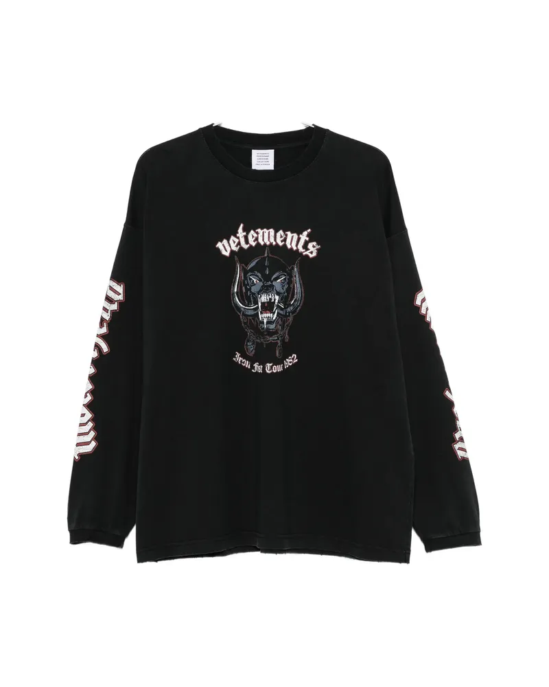 VETEMENTS Graphic-print Long-sleeve T-shirt Black