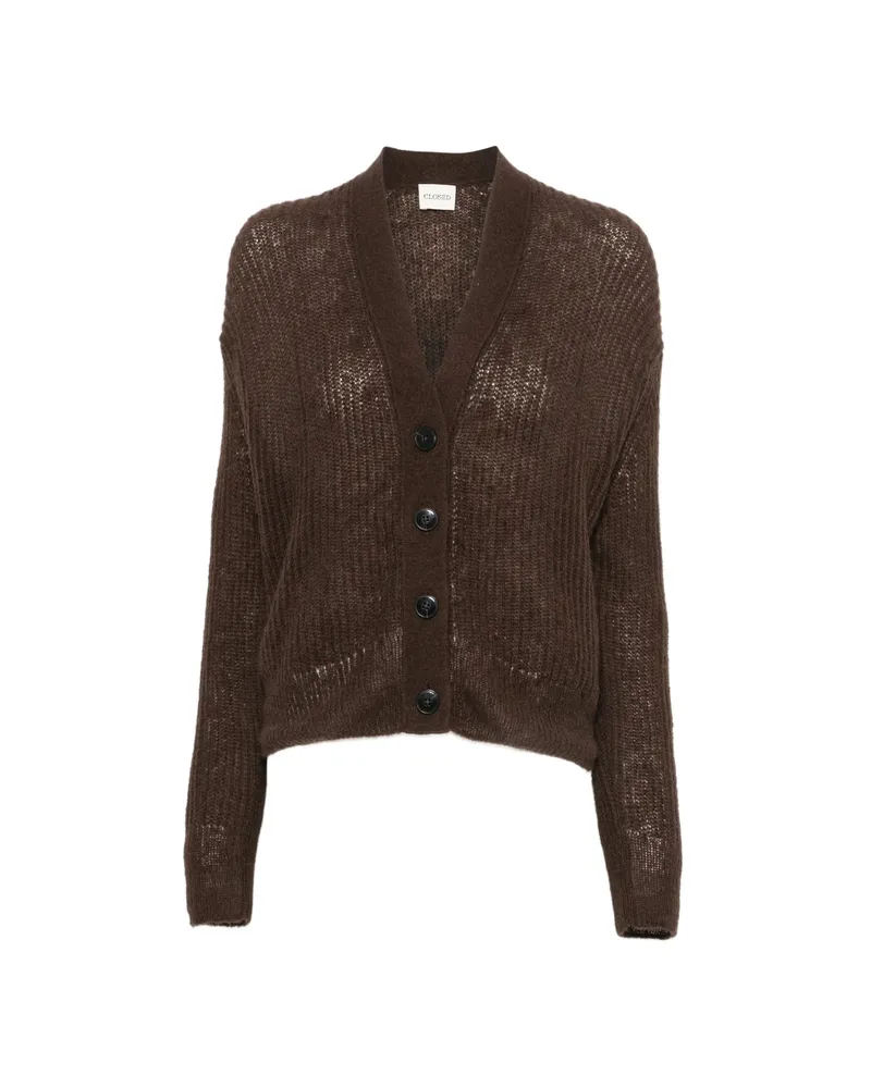 Closed Ribbed-knit V-neck Cardigan Brown