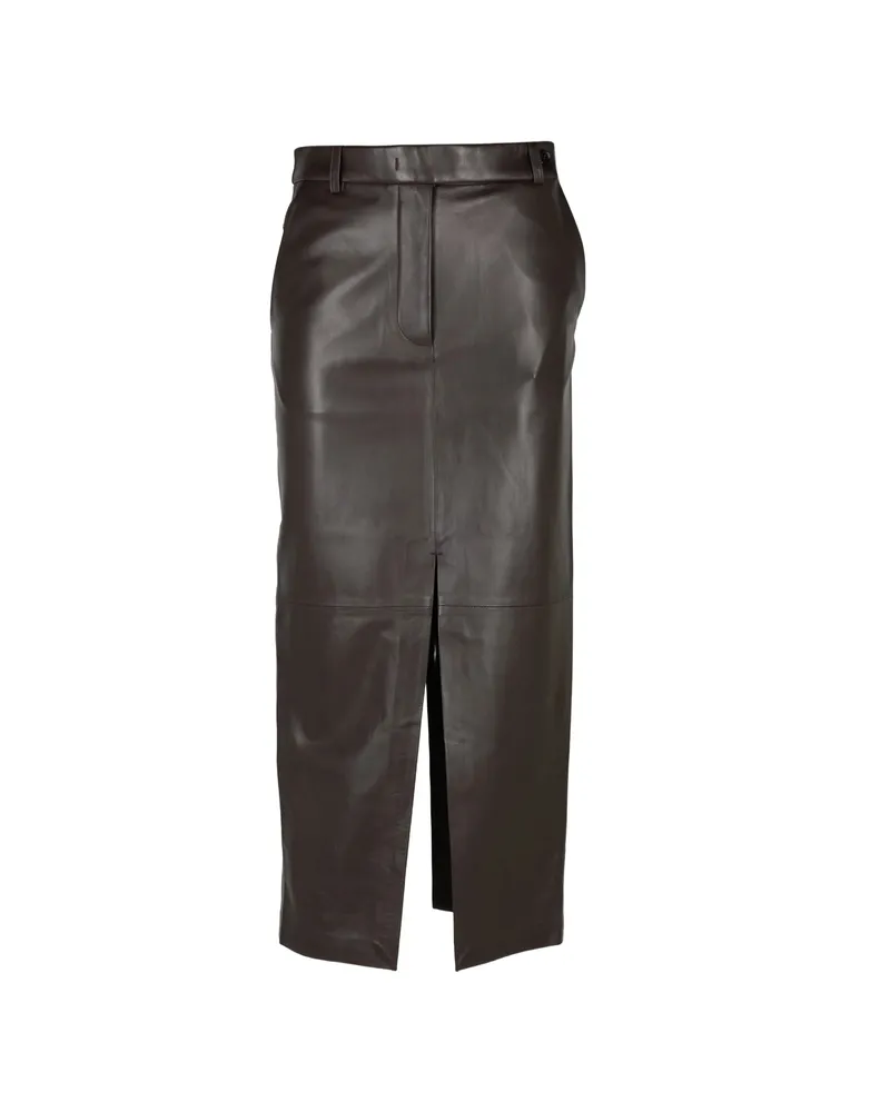 Co DOUBLE SLIT PENCIL SKIRT Brown