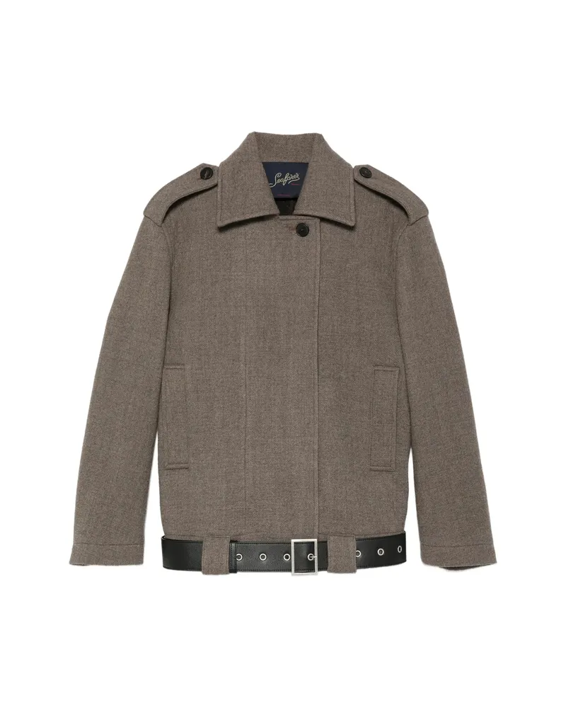 Seafarer Belted Epaulette Jacket Brown
