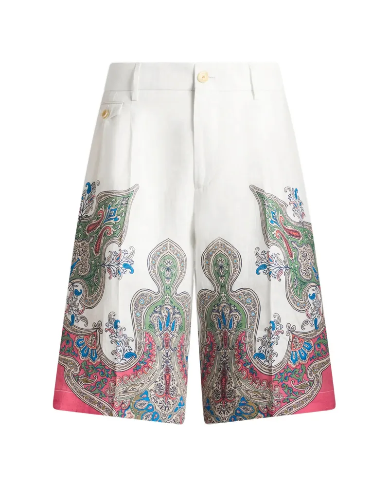 Etro Paisley-print Shorts White