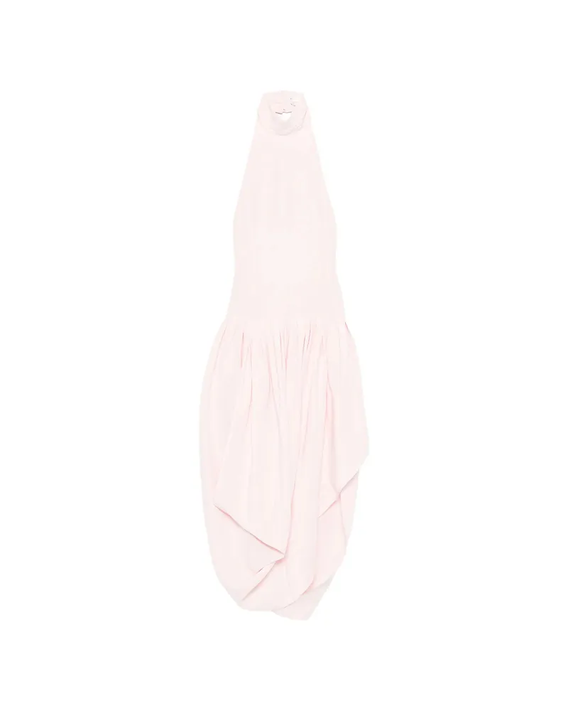 Magda Butrym Halterneck Draped Asymmetric Dress Pink