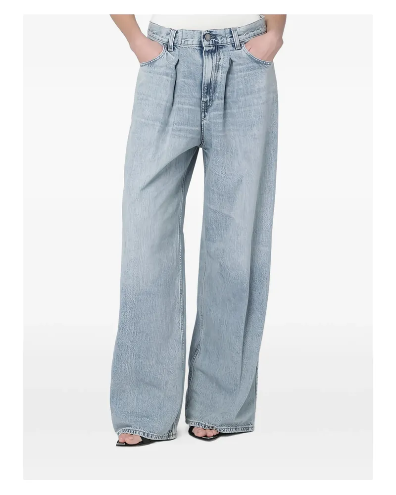 Haikure Whiskering-effect Jeans Blue
