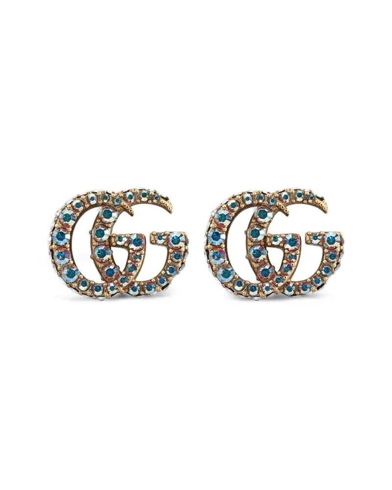 Gucci Double G Crystal-embellished Earrings Gold