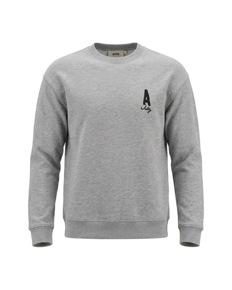 AUTRY Logo-print Cotton Sweater Grey