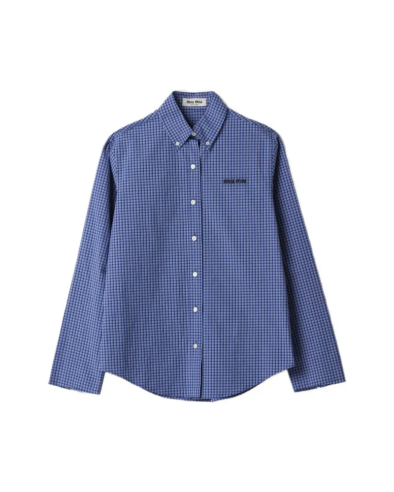 Miu Miu Checked Shirt Blue