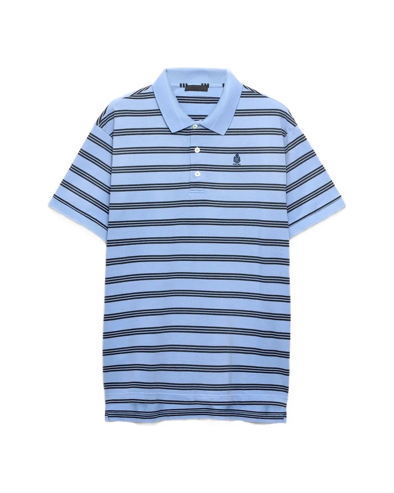 Prada Garment-dyed Cotton Polo Shirt Blue