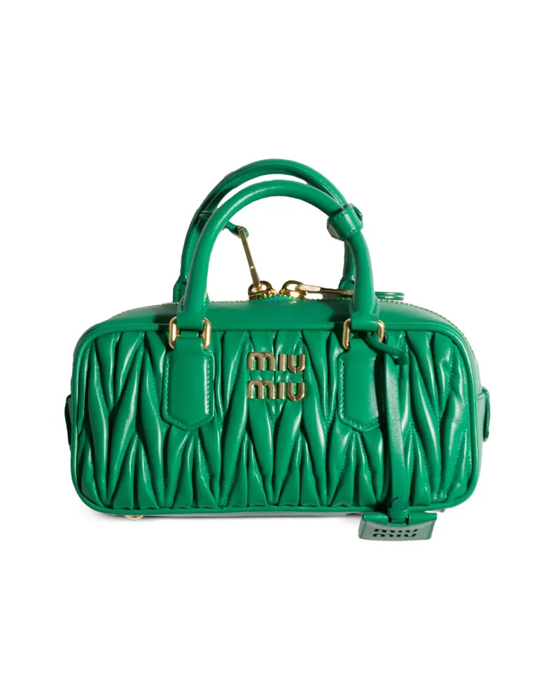 Miu Miu Matelassé Leather Tote Bag Green