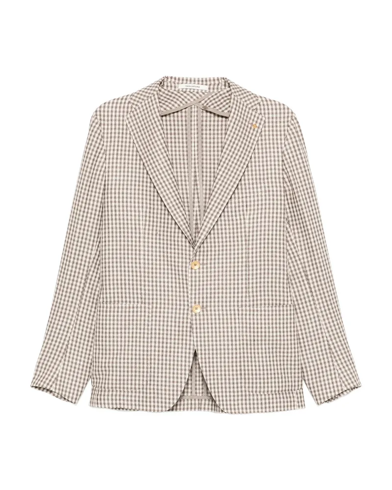 Tagliatore Gingham-pattern Single-breasted Blazer Neutrals