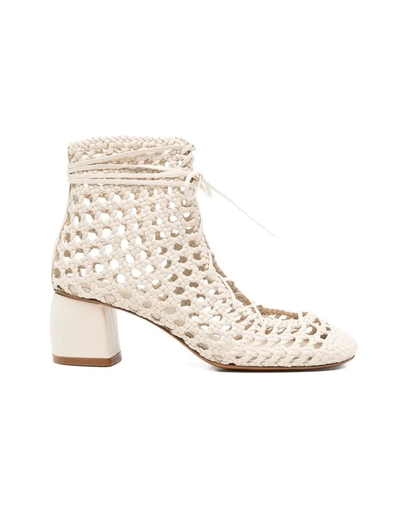 forte_forte Woven Tie-fastening Boots Neutrals