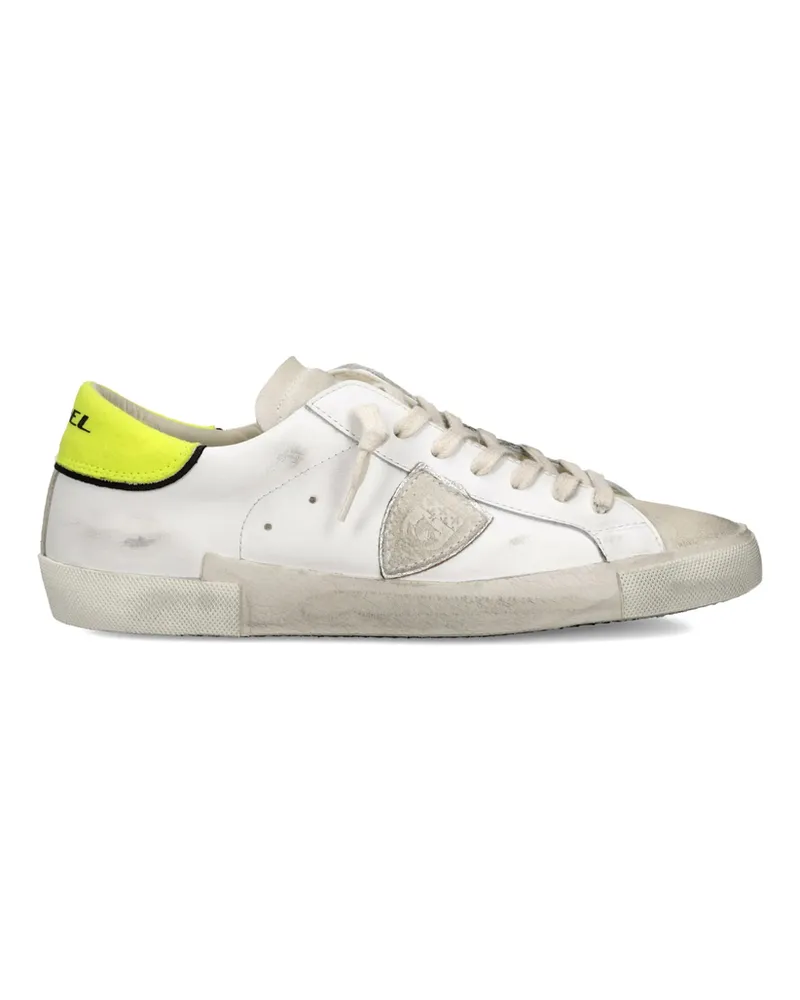 Philippe Model Prsx Leather Patchwork Low-top Sneakers White
