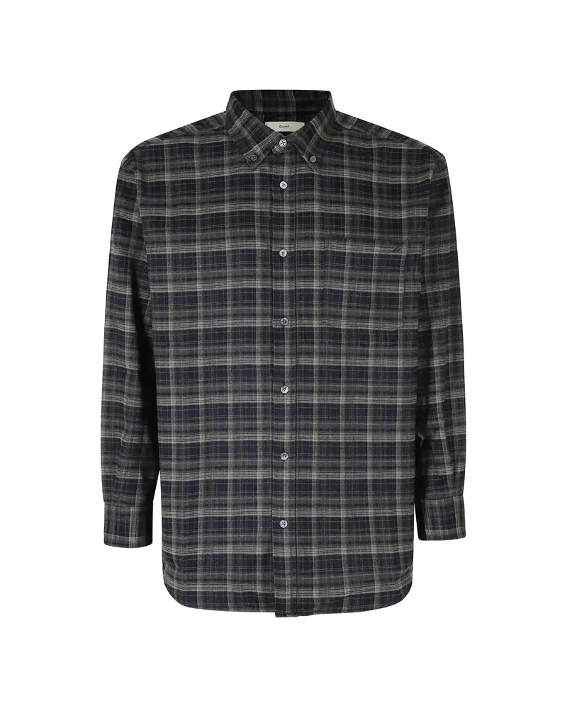 Dunst Check-pattern Button-down Shirt Blue