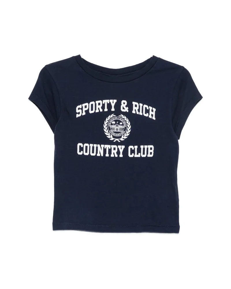 SPORTY & RICH Logo-print T-shirt Blue