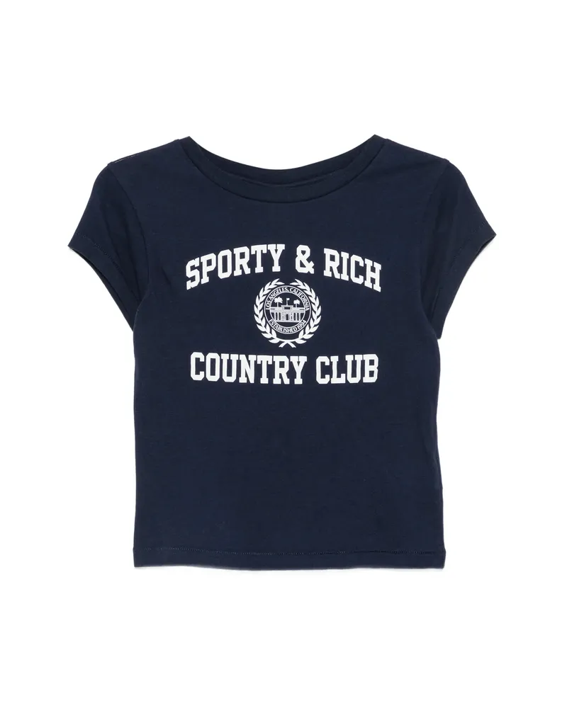 SPORTY & RICH Logo-print T-shirt Blue