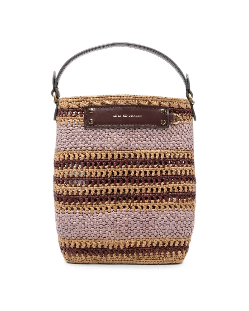 Anya Hindmarch Woven-stripe Bucket Bag Purple