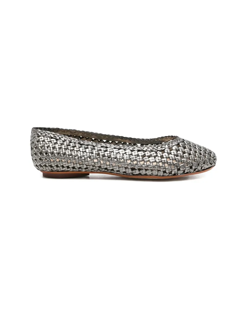 Dragon Diffusion Woven Ballerina Shoes Silver