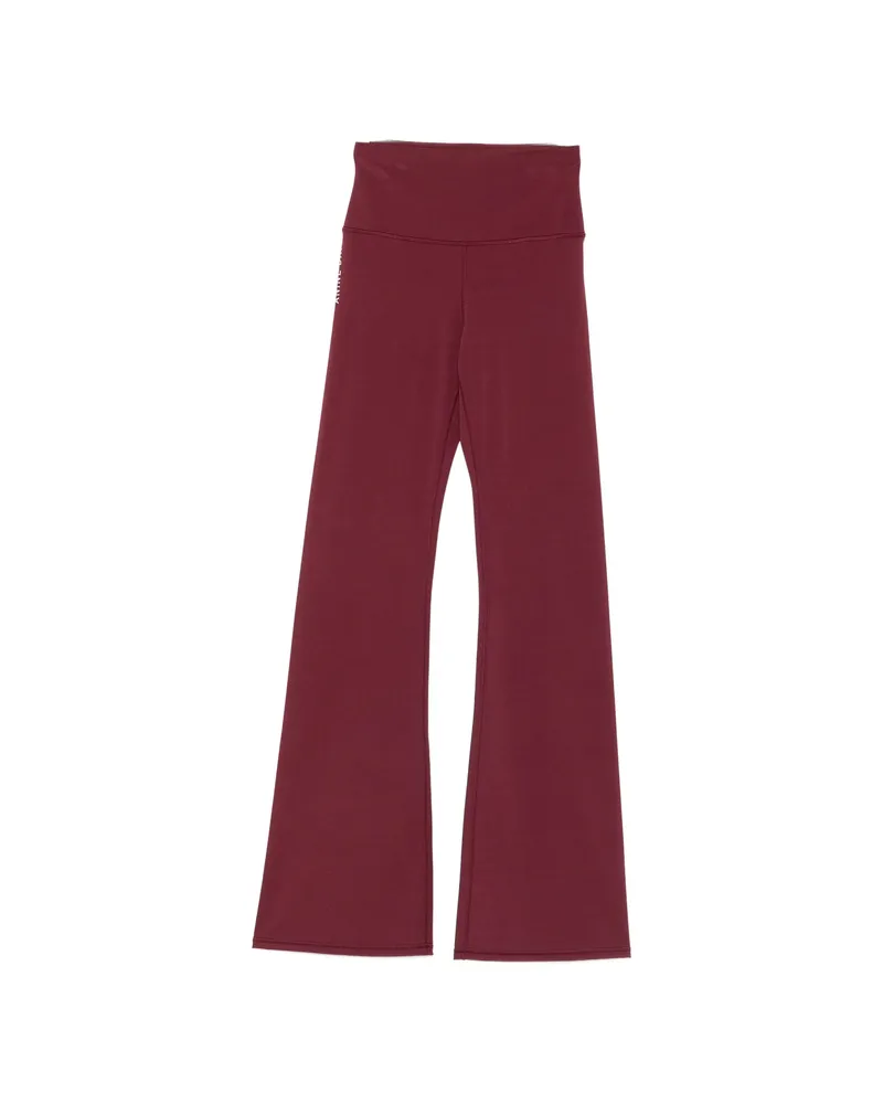 Anine Bing Logo-print Flared Leggings Red