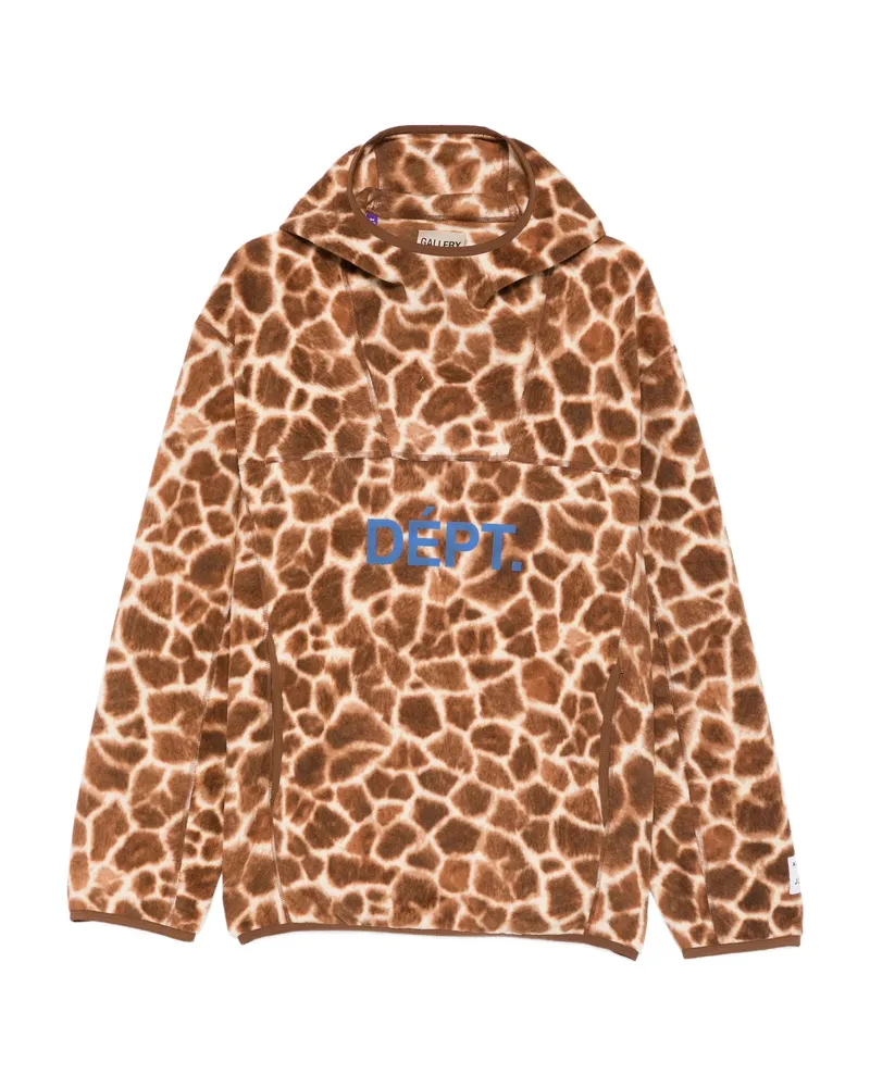 GALLERY DEPT. Giraffe-print Fleece Hoodie Neutrals