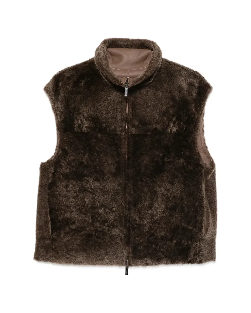Joseph Reversible Shearling Jacket Brown
