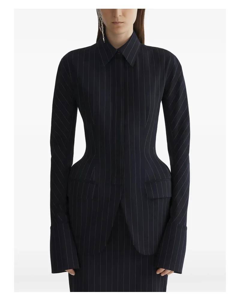 Thierry Mugler Pinstripe Tailored Jacket Black
