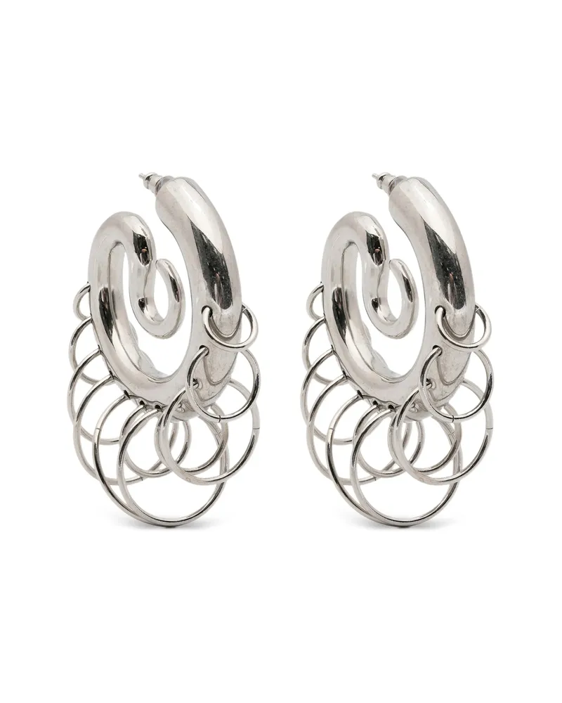 PANCONESI Medium Pierced-serpent Hoop Earrings Silver